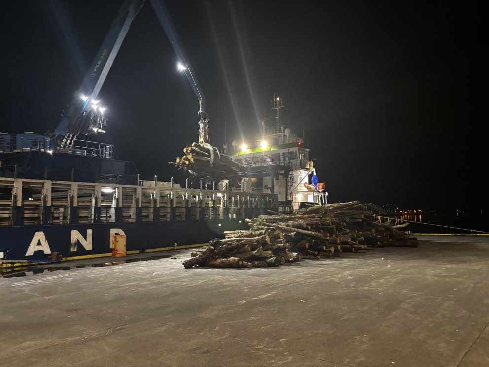 Uppskipun í Eskifjarðarhöfn